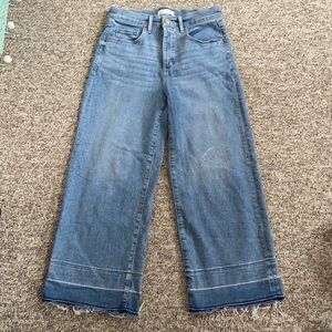 Loft cropped, high waisted, wide leg jeans